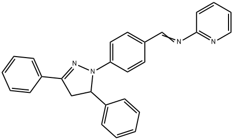 N-[4-(3,5-diphenyl-4,5-dihydro-1H-pyrazol-1-yl)benzylidene]-N-(2-pyridinyl)amine 结构式