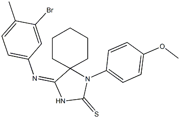 4-[(3-bromo-4-methylphenyl)imino]-1-(4-methoxyphenyl)-1,3-diazaspiro[4.5]decane-2-thione 结构式