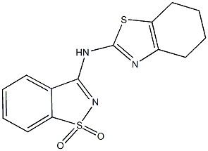 N-(1,1-dioxido-1,2-benzisothiazol-3-yl)-N-(4,5,6,7-tetrahydro-1,3-benzothiazol-2-yl)amine 结构式