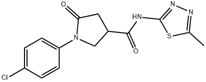 1-(4-chlorophenyl)-N-(5-methyl-1,3,4-thiadiazol-2-yl)-5-oxo-3-pyrrolidinecarboxamide 结构式