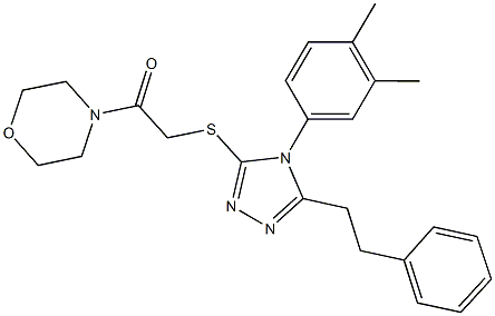 4-(3,4-dimethylphenyl)-5-(2-phenylethyl)-4H-1,2,4-triazol-3-yl 2-(4-morpholinyl)-2-oxoethyl sulfide 结构式