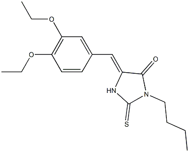 3-butyl-5-(3,4-diethoxybenzylidene)-2-thioxo-4-imidazolidinone 结构式