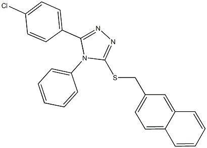 5-(4-chlorophenyl)-4-phenyl-4H-1,2,4-triazol-3-yl 2-naphthylmethyl sulfide 结构式