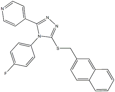 4-(4-fluorophenyl)-5-(4-pyridinyl)-4H-1,2,4-triazol-3-yl 2-naphthylmethyl sulfide 结构式