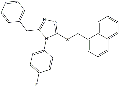 5-benzyl-4-(4-fluorophenyl)-4H-1,2,4-triazol-3-yl 1-naphthylmethyl sulfide 结构式