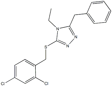 5-benzyl-4-ethyl-4H-1,2,4-triazol-3-yl 2,4-dichlorobenzyl sulfide 结构式