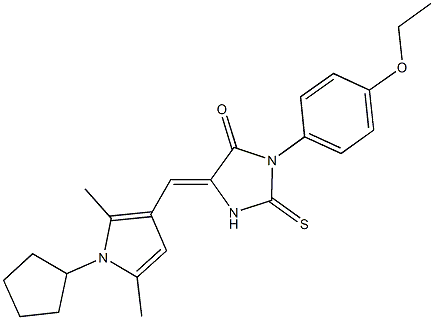 5-[(1-cyclopentyl-2,5-dimethyl-1H-pyrrol-3-yl)methylene]-3-(4-ethoxyphenyl)-2-thioxo-4-imidazolidinone 结构式