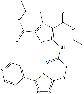 diethyl 3-methyl-5-[({[5-(4-pyridinyl)-4H-1,2,4-triazol-3-yl]sulfanyl}acetyl)amino]-2,4-thiophenedicarboxylate 结构式