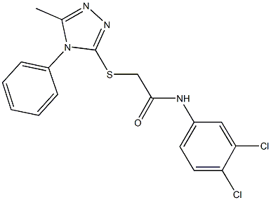 N-(3,4-dichlorophenyl)-2-[(5-methyl-4-phenyl-4H-1,2,4-triazol-3-yl)sulfanyl]acetamide 结构式