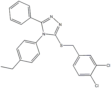 3,4-dichlorobenzyl 4-(4-ethylphenyl)-5-phenyl-4H-1,2,4-triazol-3-yl sulfide 结构式