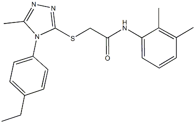 N-(2,3-dimethylphenyl)-2-{[4-(4-ethylphenyl)-5-methyl-4H-1,2,4-triazol-3-yl]sulfanyl}acetamide 结构式