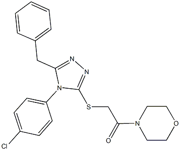 5-benzyl-4-(4-chlorophenyl)-4H-1,2,4-triazol-3-yl 2-(4-morpholinyl)-2-oxoethyl sulfide 结构式