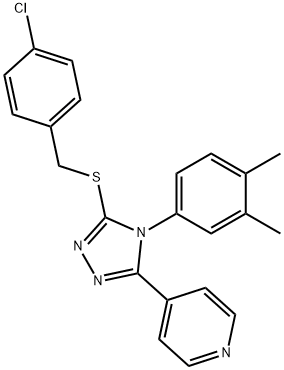 4-chlorobenzyl 4-(3,4-dimethylphenyl)-5-(4-pyridinyl)-4H-1,2,4-triazol-3-yl sulfide 结构式