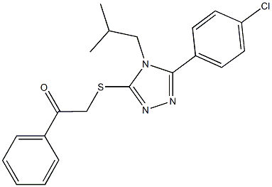 2-{[5-(4-chlorophenyl)-4-isobutyl-4H-1,2,4-triazol-3-yl]sulfanyl}-1-phenylethanone 结构式