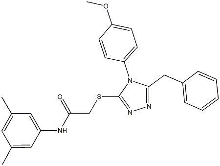 2-{[5-benzyl-4-(4-methoxyphenyl)-4H-1,2,4-triazol-3-yl]sulfanyl}-N-(3,5-dimethylphenyl)acetamide 结构式
