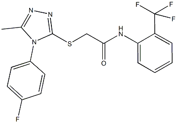 2-{[4-(4-fluorophenyl)-5-methyl-4H-1,2,4-triazol-3-yl]sulfanyl}-N-[2-(trifluoromethyl)phenyl]acetamide 结构式