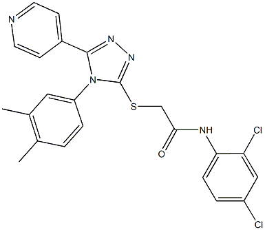 N-(2,4-dichlorophenyl)-2-{[4-(3,4-dimethylphenyl)-5-(4-pyridinyl)-4H-1,2,4-triazol-3-yl]sulfanyl}acetamide 结构式