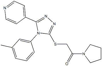 4-(3-methylphenyl)-5-(4-pyridinyl)-4H-1,2,4-triazol-3-yl 2-oxo-2-(1-pyrrolidinyl)ethyl sulfide 结构式