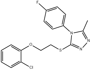 3-{[2-(2-chlorophenoxy)ethyl]sulfanyl}-4-(4-fluorophenyl)-5-methyl-4H-1,2,4-triazole 结构式