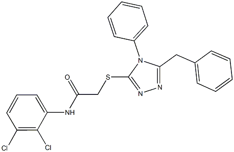 2-[(5-benzyl-4-phenyl-4H-1,2,4-triazol-3-yl)sulfanyl]-N-(2,3-dichlorophenyl)acetamide 结构式