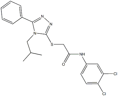 N-(3,4-dichlorophenyl)-2-[(4-isobutyl-5-phenyl-4H-1,2,4-triazol-3-yl)sulfanyl]acetamide 结构式