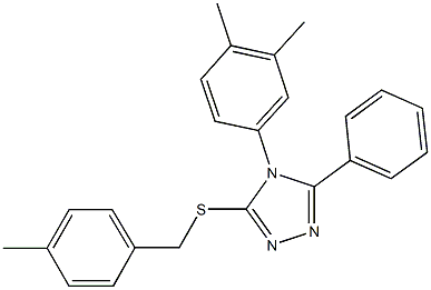 4-(3,4-dimethylphenyl)-3-[(4-methylbenzyl)sulfanyl]-5-phenyl-4H-1,2,4-triazole 结构式