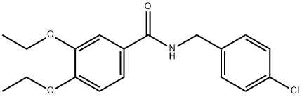 N-(4-chlorobenzyl)-3,4-diethoxybenzamide 结构式