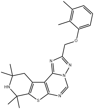 2,3-dimethylphenyl (8,8,10,10-tetramethyl-8,9,10,11-tetrahydropyrido[4',3':4,5]thieno[3,2-e][1,2,4]triazolo[1,5-c]pyrimidin-2-yl)methyl ether 结构式