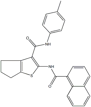 N-(4-methylphenyl)-2-(1-naphthoylamino)-5,6-dihydro-4H-cyclopenta[b]thiophene-3-carboxamide 结构式