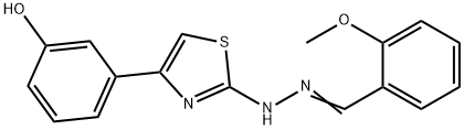 2-methoxybenzaldehyde [4-(3-hydroxyphenyl)-1,3-thiazol-2-yl]hydrazone 结构式