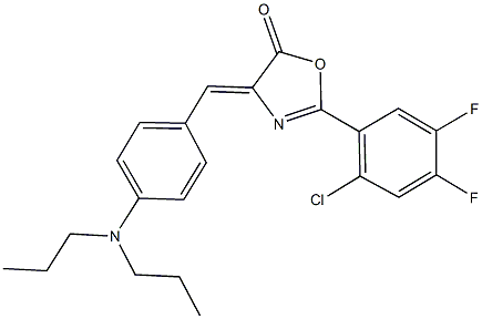 2-(2-chloro-4,5-difluorophenyl)-4-[4-(dipropylamino)benzylidene]-1,3-oxazol-5(4H)-one 结构式