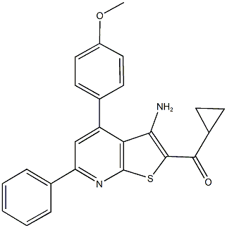 [3-amino-4-(4-methoxyphenyl)-6-phenylthieno[2,3-b]pyridin-2-yl](cyclopropyl)methanone 结构式