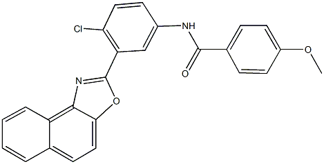 N-(4-chloro-3-naphtho[1,2-d][1,3]oxazol-2-ylphenyl)-4-methoxybenzamide 结构式