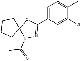 1-acetyl-3-(3-chloro-4-methylphenyl)-4-oxa-1,2-diazaspiro[4.4]non-2-ene 结构式