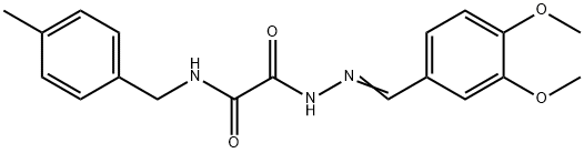2-[2-(3,4-dimethoxybenzylidene)hydrazino]-N-(4-methylbenzyl)-2-oxoacetamide 结构式