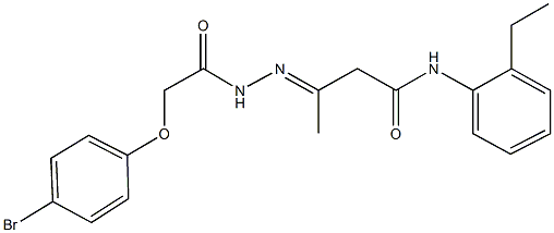 3-{[(4-bromophenoxy)acetyl]hydrazono}-N-(2-ethylphenyl)butanamide 结构式