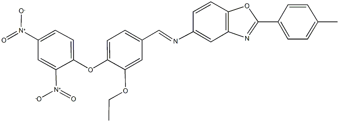 5-[(4-{2,4-dinitrophenoxy}-3-ethoxybenzylidene)amino]-2-(4-methylphenyl)-1,3-benzoxazole 结构式