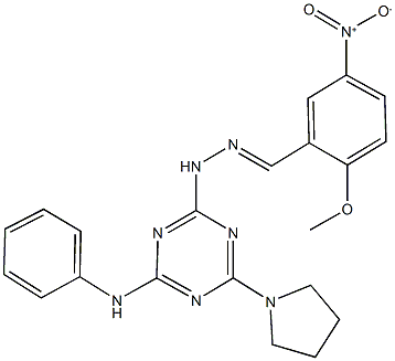 5-nitro-2-methoxybenzaldehyde [4-anilino-6-(1-pyrrolidinyl)-1,3,5-triazin-2-yl]hydrazone 结构式