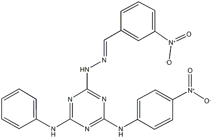 3-nitrobenzaldehyde (4-anilino-6-{4-nitroanilino}-1,3,5-triazin-2-yl)hydrazone 结构式