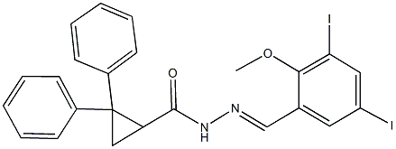 N'-(3,5-diiodo-2-methoxybenzylidene)-2,2-diphenylcyclopropanecarbohydrazide 结构式