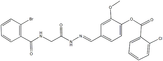 4-(2-{[(2-bromobenzoyl)amino]acetyl}carbohydrazonoyl)-2-methoxyphenyl 2-chlorobenzoate 结构式
