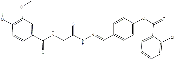 4-(2-{[(3,4-dimethoxybenzoyl)amino]acetyl}carbohydrazonoyl)phenyl 2-chlorobenzoate 结构式