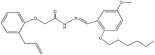 2-(2-allylphenoxy)-N'-[2-(hexyloxy)-5-methoxybenzylidene]acetohydrazide 结构式