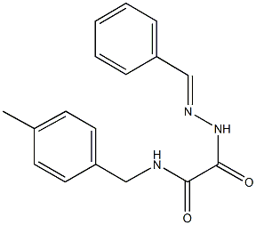 2-(2-benzylidenehydrazino)-N-(4-methylbenzyl)-2-oxoacetamide 结构式