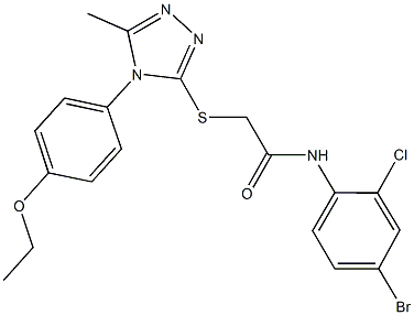 N-(4-bromo-2-chlorophenyl)-2-{[4-(4-ethoxyphenyl)-5-methyl-4H-1,2,4-triazol-3-yl]sulfanyl}acetamide 结构式