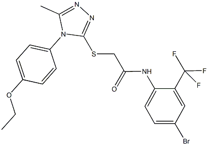 N-[4-bromo-2-(trifluoromethyl)phenyl]-2-{[4-(4-ethoxyphenyl)-5-methyl-4H-1,2,4-triazol-3-yl]sulfanyl}acetamide 结构式