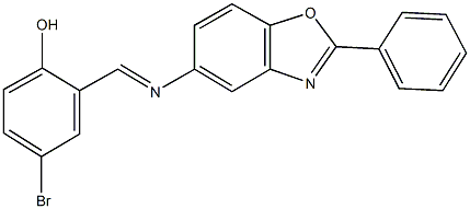 4-bromo-2-{[(2-phenyl-1,3-benzoxazol-5-yl)imino]methyl}phenol 结构式