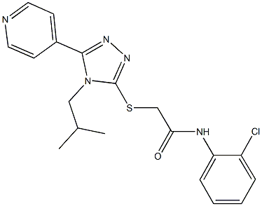 N-(2-chlorophenyl)-2-{[4-isobutyl-5-(4-pyridinyl)-4H-1,2,4-triazol-3-yl]sulfanyl}acetamide 结构式