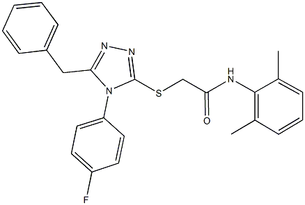 2-{[5-benzyl-4-(4-fluorophenyl)-4H-1,2,4-triazol-3-yl]sulfanyl}-N-(2,6-dimethylphenyl)acetamide 结构式