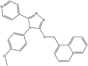 4-{4-(4-methoxyphenyl)-5-[(1-naphthylmethyl)sulfanyl]-4H-1,2,4-triazol-3-yl}pyridine 结构式